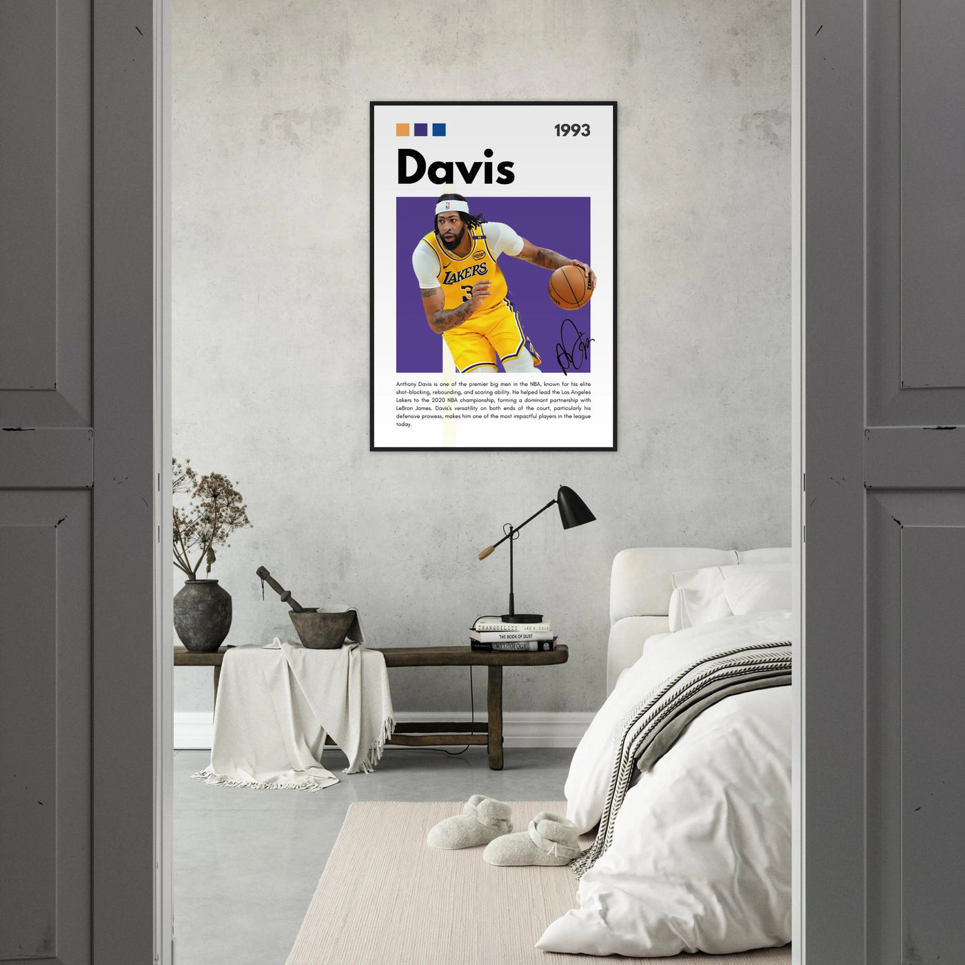 Anthony Davis Lakers Modern Basketball Art Print Vibrantwalls