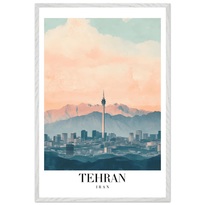 Tehran Iran Framed Poster – Serene Cityscape Wall Art with Customizable Wooden Frame & Sizes - Vibrantwalls