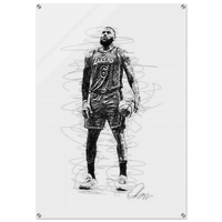 LeBron James Wall Art – Dynamic, Modern NBA Sketch Acrylic Print for Sports Fans - Vibrantwalls