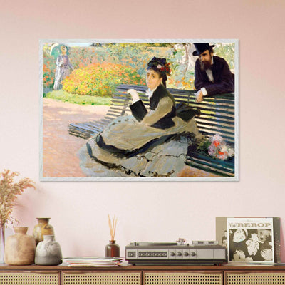 Camille Monet Garden Bench Art – Exquisite Artwork for Garden Lovers - Vibrantwalls
