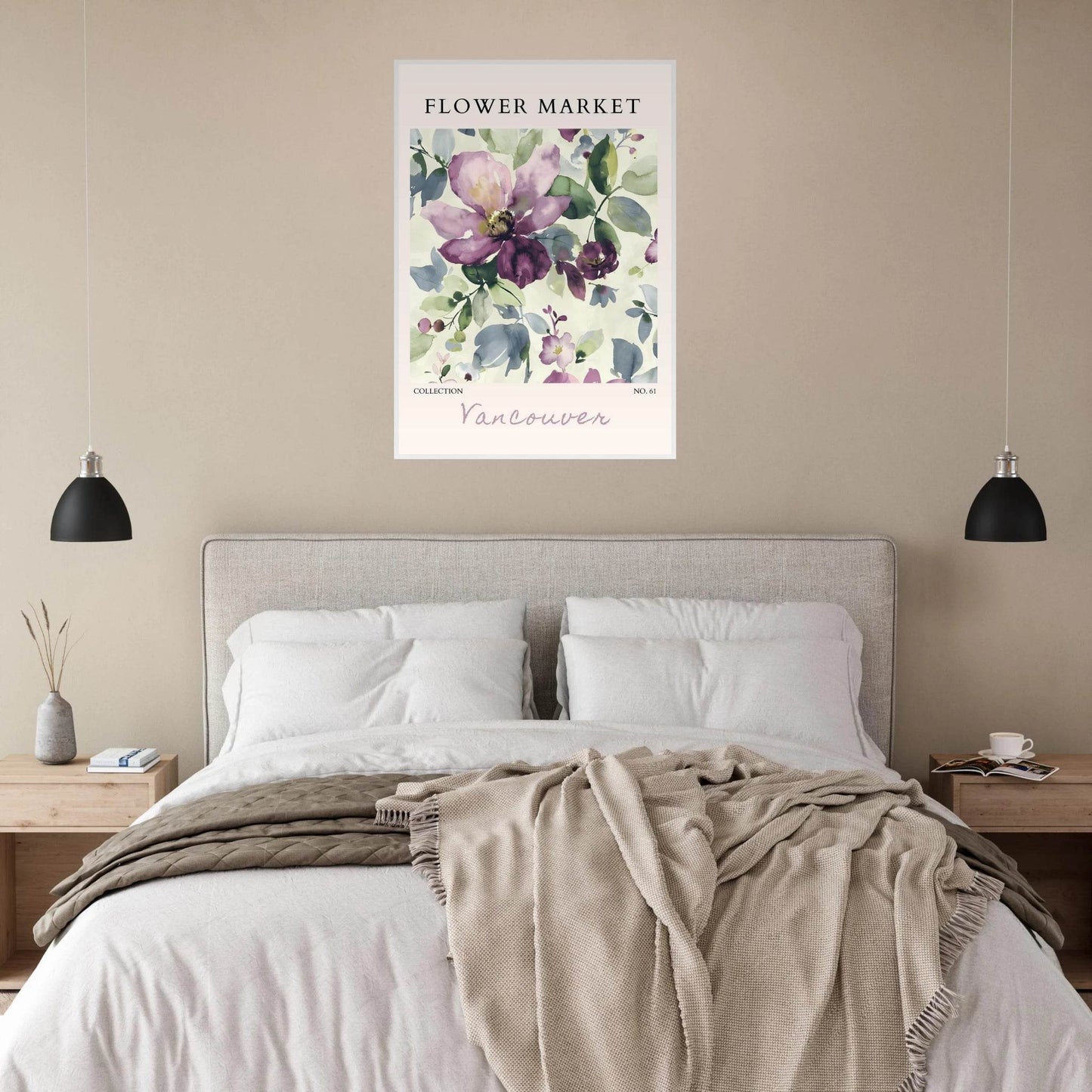 Vancouver Flower Market Watercolor Floral Ready-to-Hang - Wall Art - Vibrantwalls