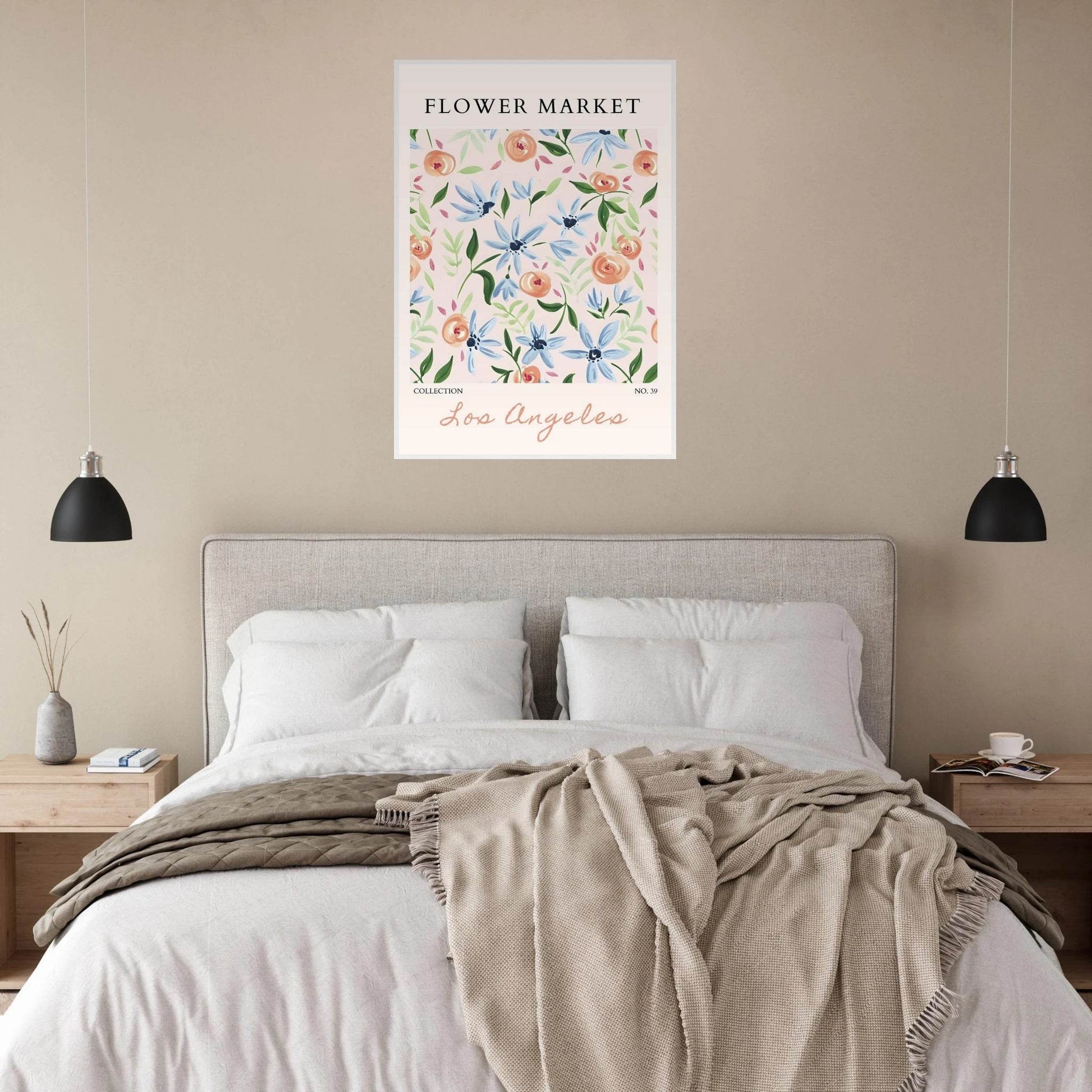 Abstract Floral Framed Poster – Pastel Blossom & Leaf Art Prints | Ready-to-Hang Wall Decor - Vibrantwalls