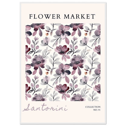 Santorini Flower Market Watercolor Floral Multiple Sizes - Wall Art - Vibrantwalls