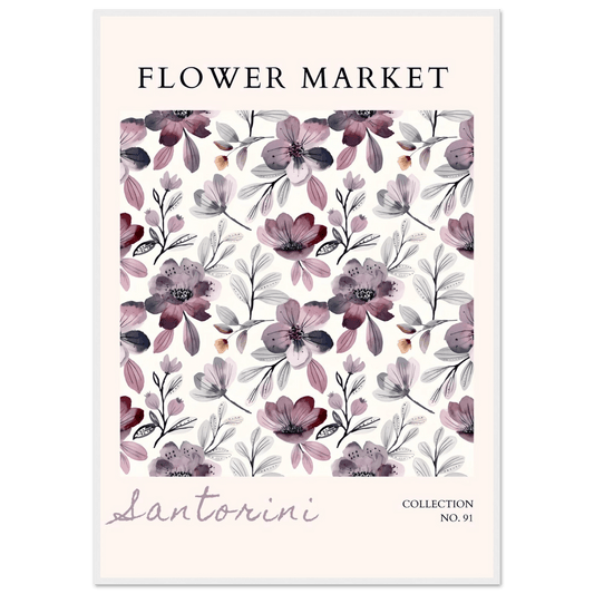 Santorini Flower Market Watercolor Floral Multiple Sizes - Wall Art - Vibrantwalls