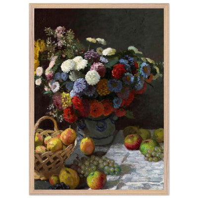 Still Life Wall Art Print of Flowers and Fruit for Elegant Home Decor - Vibrantwalls