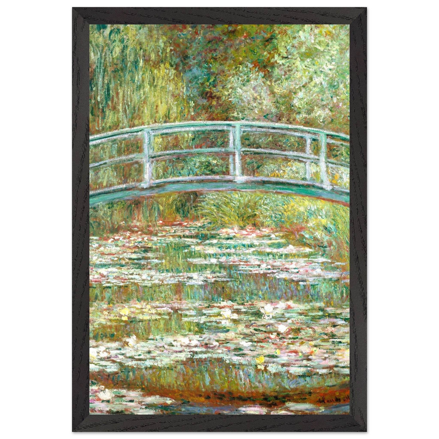 Bridge Over a Pond Art Print - Water Lilies Decorative Artwork for Your Space - Vibrantwalls