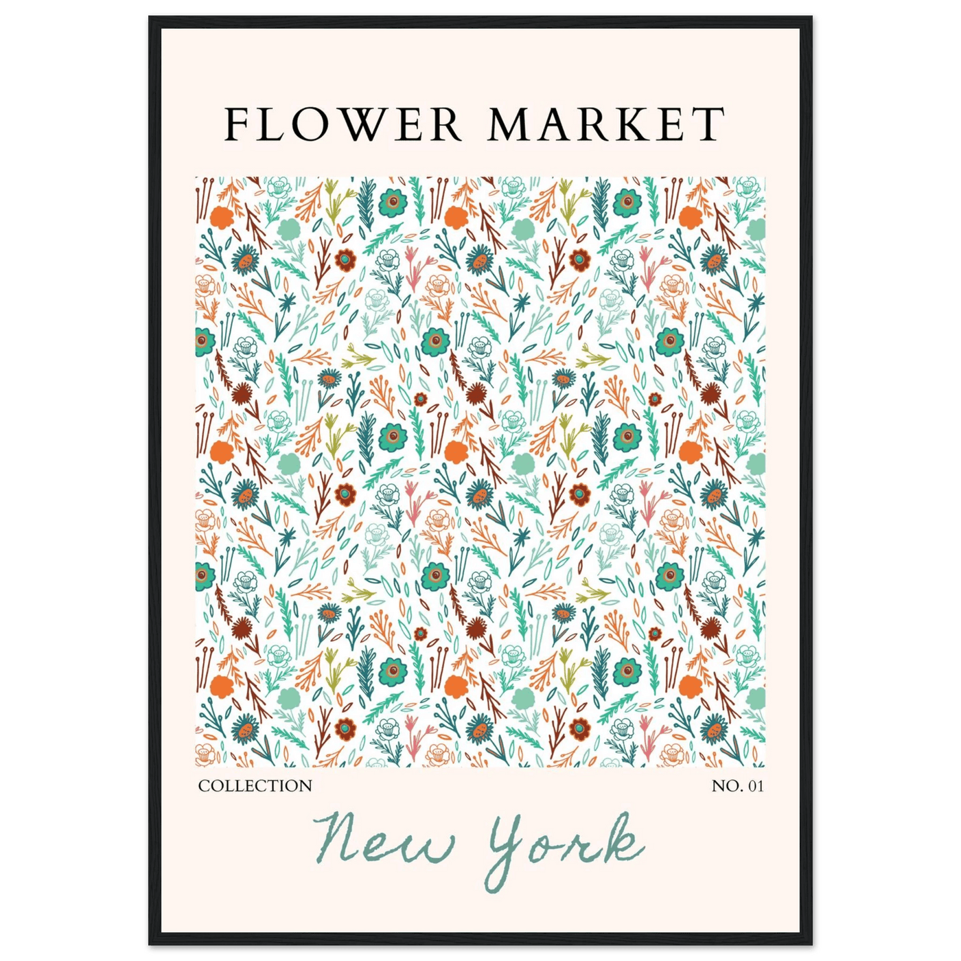 Flower Market New York Framed Poster – Whimsical Floral Art Print | Ready-to-Hang in Your Choice of Frame - Vibrantwalls