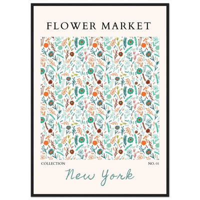 Flower Market New York Framed Poster – Whimsical Floral Art Print | Ready-to-Hang in Your Choice of Frame - Vibrantwalls
