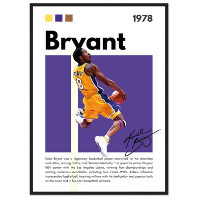 Kobe Bryant Black Mamba Lakers Vintage Poster 50x70 cm 20x28″ Black frame Vibrantwalls