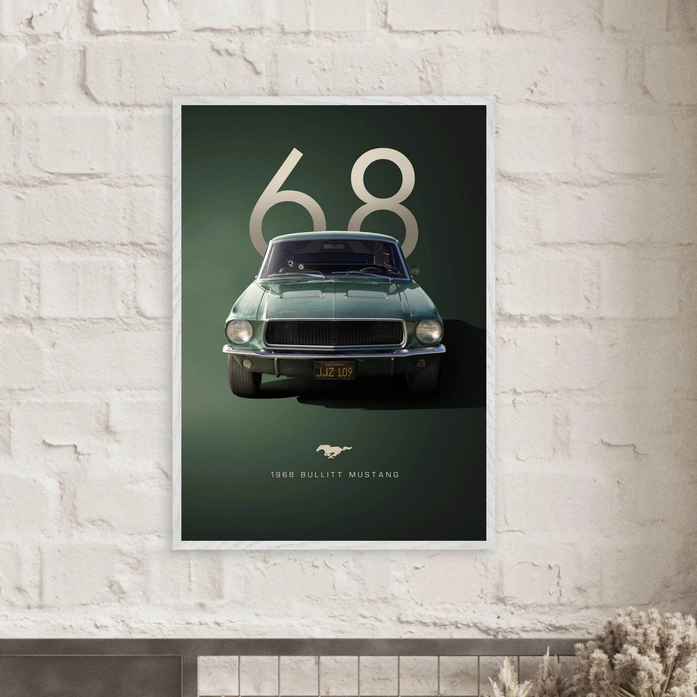 1968 Bullitt Mustang GT - 50th Anniversary Framed Poster | Iconic Automotive Art, Ready-to-Hang - Vibrantwalls