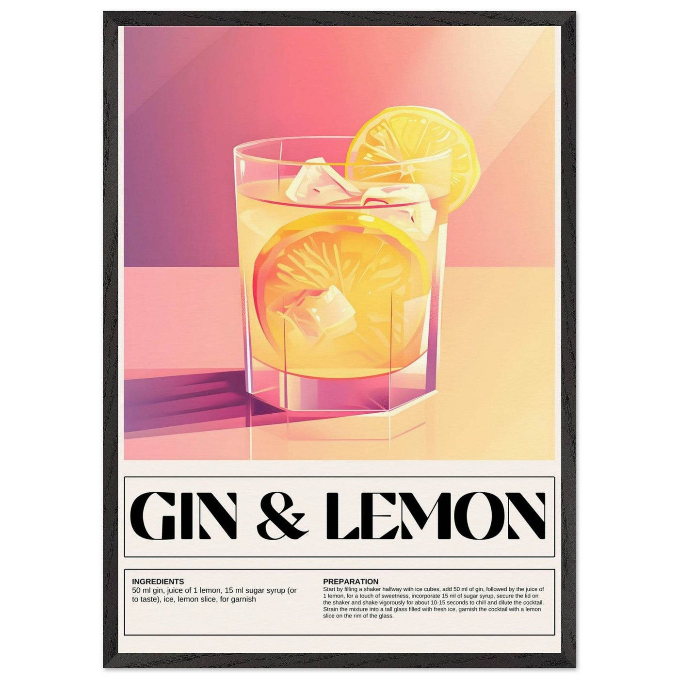 Gin & Lemon Print - Vibrantwalls