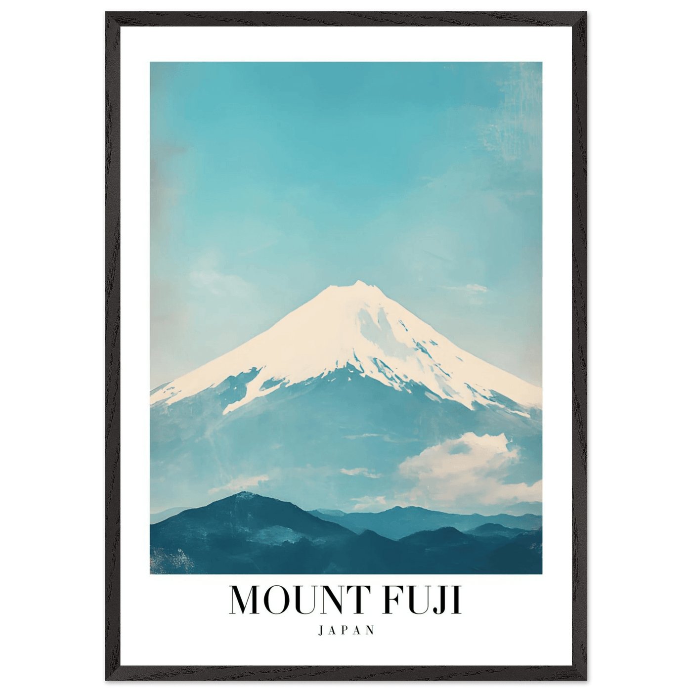 Mount Fuji Japan Framed Poster – Serene Vintage Travel Wall Art with Wooden Frame - Vibrantwalls