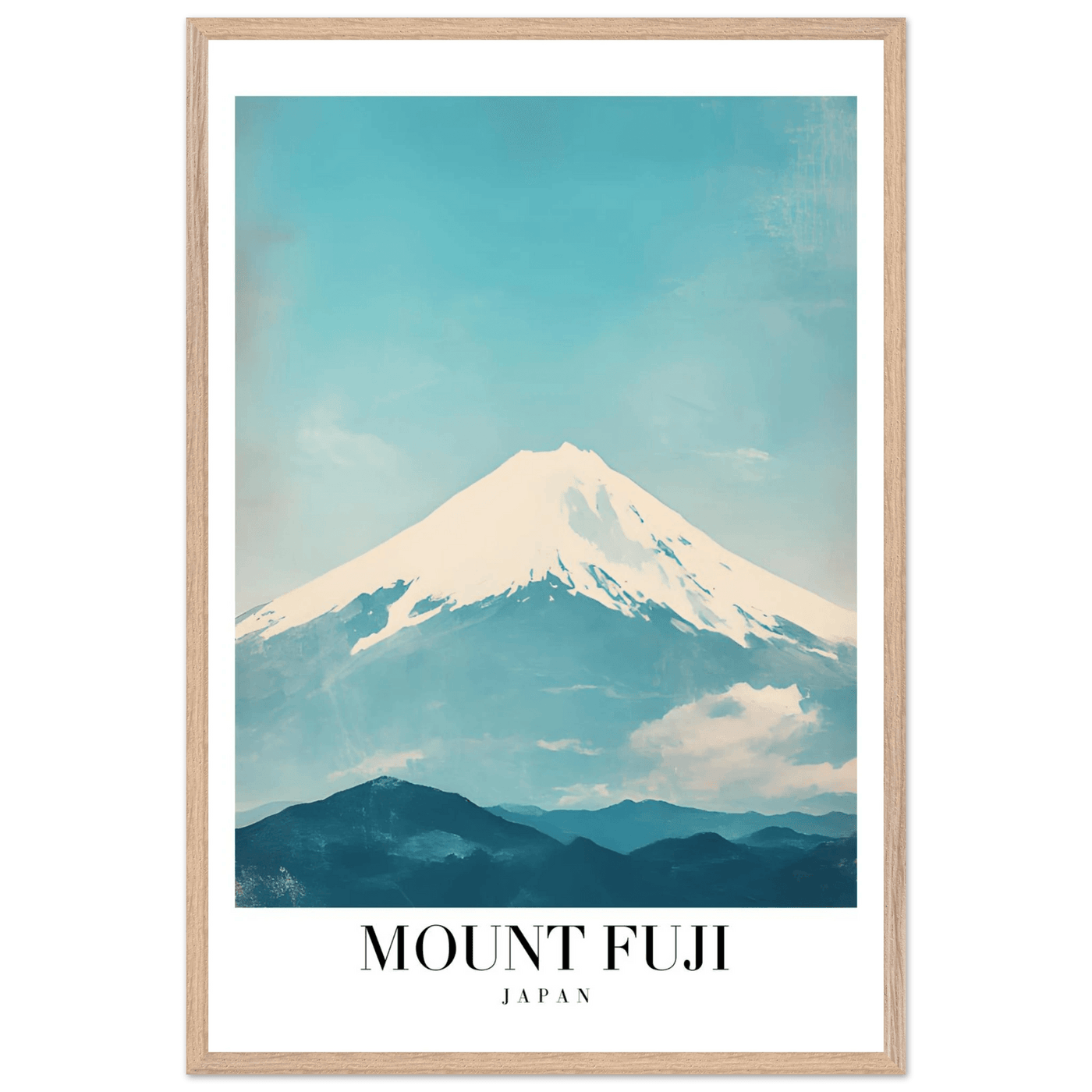 Mount Fuji Japan Framed Poster – Serene Vintage Travel Wall Art with Wooden Frame - Vibrantwalls
