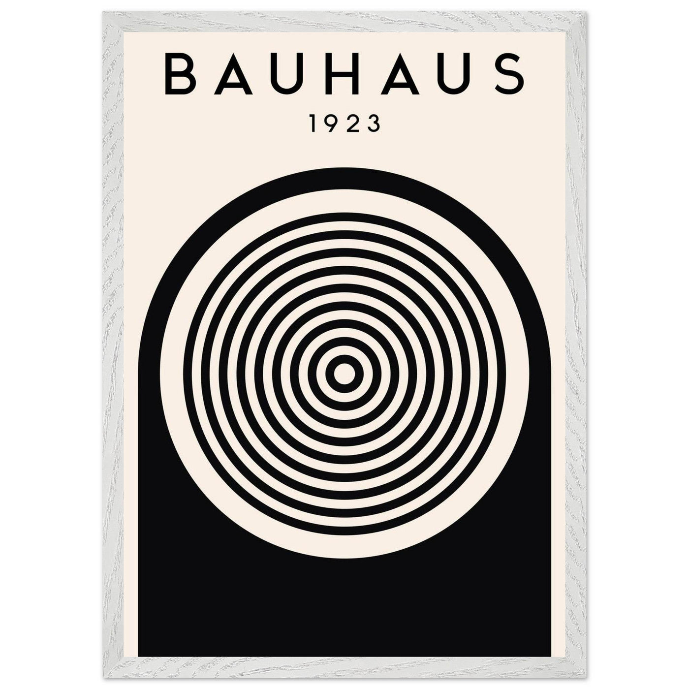 Bauhaus Black and White Art - Concentric Circle Design - Vibrantwalls