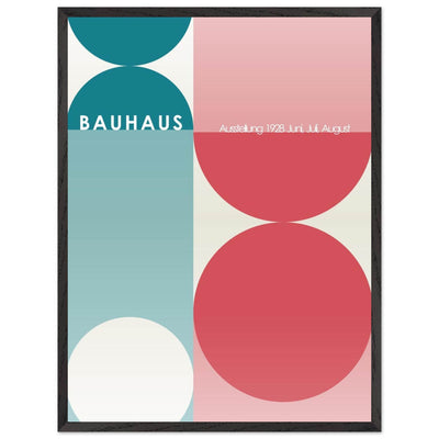 Bauhaus Retro Art Print in Teal and Coral for Unique Retro Decor - Vibrantwalls