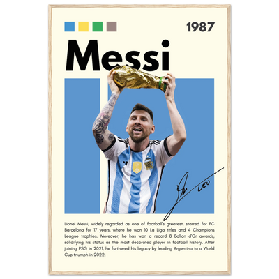 Lionel Messi World Cup Champion Framed Poster 60x90 cm 24x36″ Wood frame Vibrantwalls
