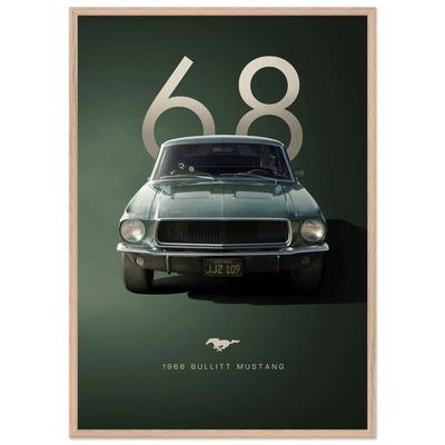 1968 Bullitt Mustang GT - 50th Anniversary Framed Poster | Iconic Automotive Art, Ready-to-Hang - Vibrantwalls