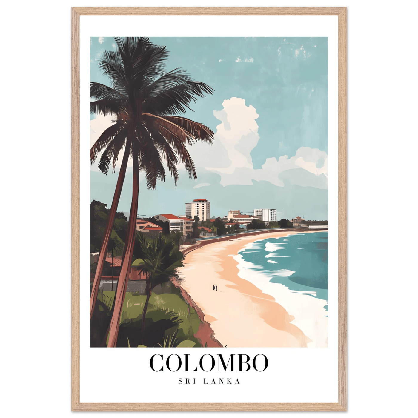 Colombo Sri Lanka Framed Poster – Vintage Coastal Art with Wooden Frame in Multiple Sizes & Finishes - Vibrantwalls