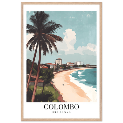 Colombo Sri Lanka Framed Poster – Vintage Coastal Art with Wooden Frame in Multiple Sizes & Finishes - Vibrantwalls