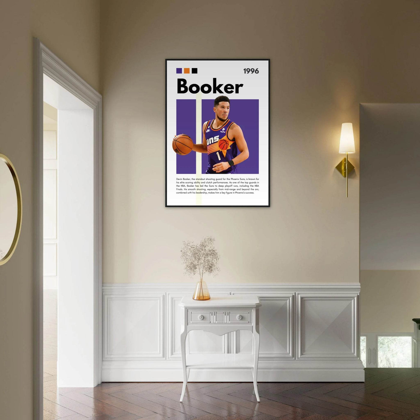 Devin Booker Phoenix Suns Modern Art Print - Vibrantwalls
