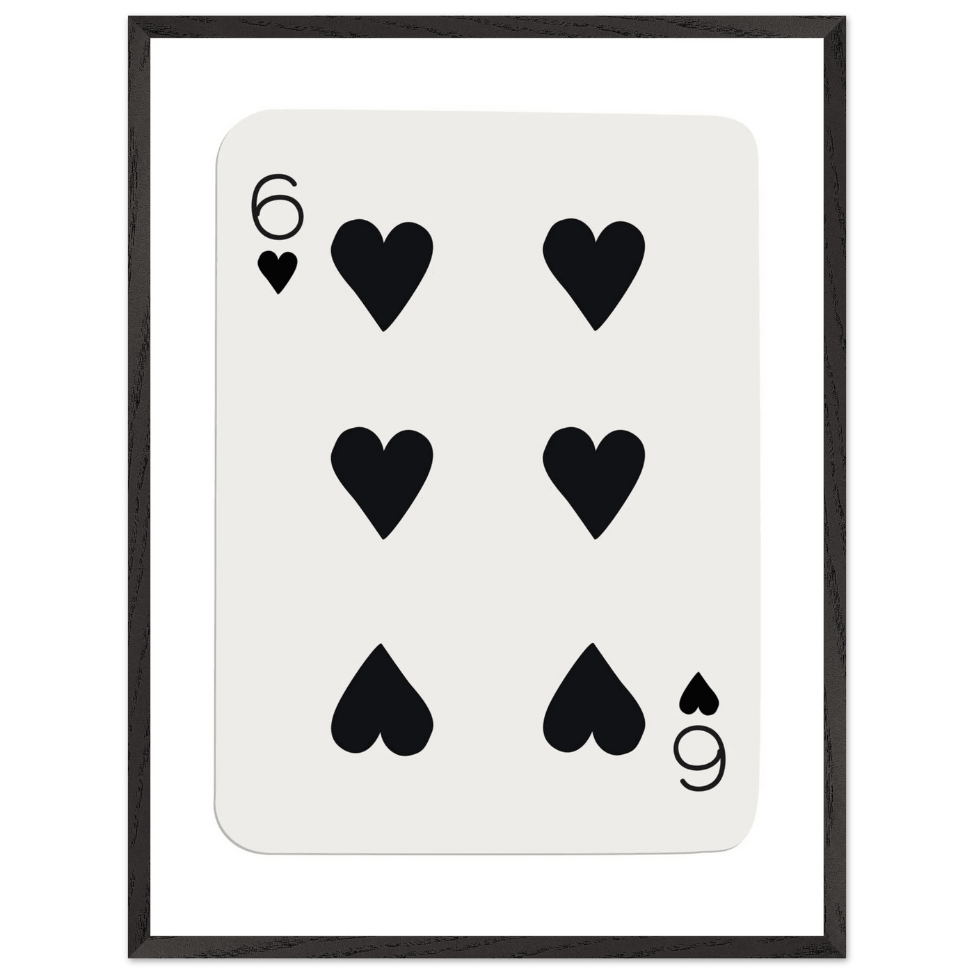 Six of Hearts Poker Card Print - Mounted Framed Poster Art, Eco-Friendly Wood Frame in Your Choice of Frame & Size - Vibrantwalls