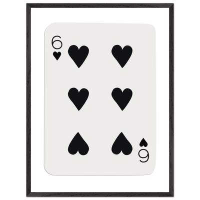 Six of Hearts Poker Card Print - Mounted Framed Poster Art, Eco-Friendly Wood Frame in Your Choice of Frame & Size - Vibrantwalls