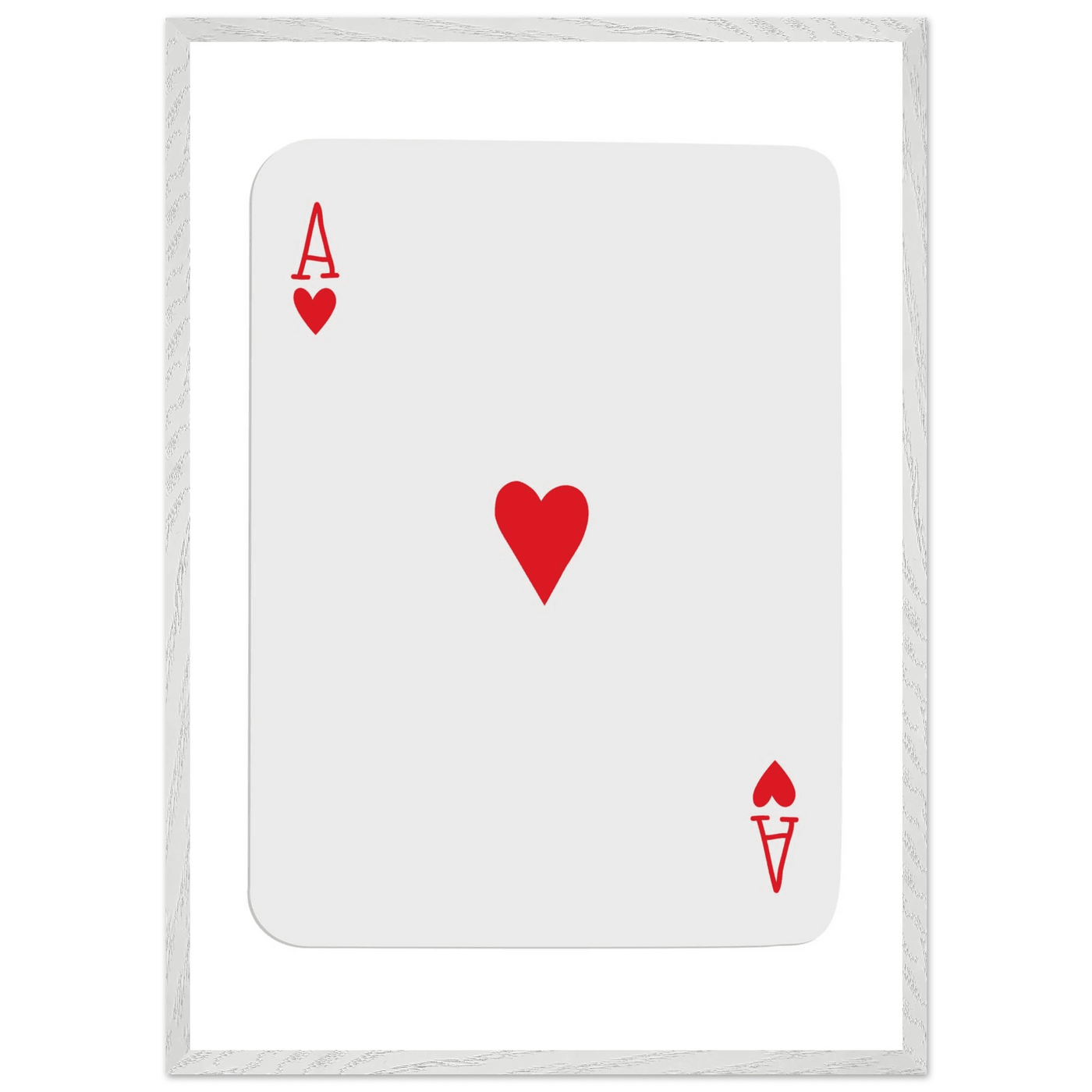 Ace of Hearts Poker Card Print - Framed Wall Art, Eco-Friendly Wood Frame in Your Choice of Style - Vibrantwalls