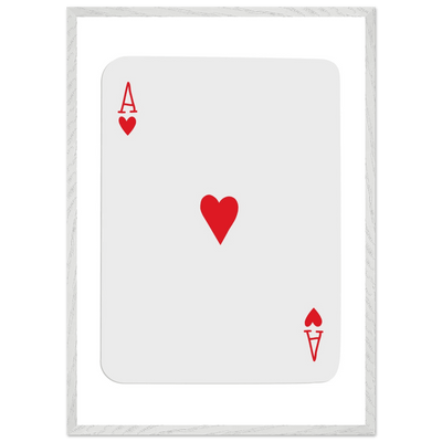 Ace of Hearts Poker Card Print - Framed Wall Art, Eco-Friendly Wood Frame in Your Choice of Style - Vibrantwalls