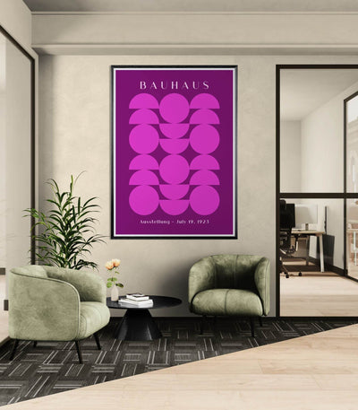 Bauhaus Pink & Purple Abstract - Vibrantwalls