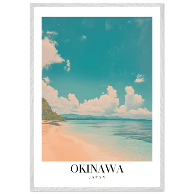 Okinawa Japan Framed Poster – Vintage Beach Travel Wall Art with Wooden Frame - Vibrantwalls