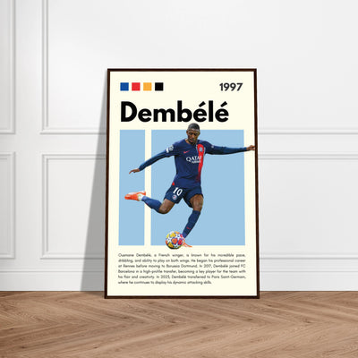 Ousmane Dembélé PSG Soccer Framed Poster – Dynamic Football Art Print in Multiple Sizes & Frame Styles Vibrantwalls
