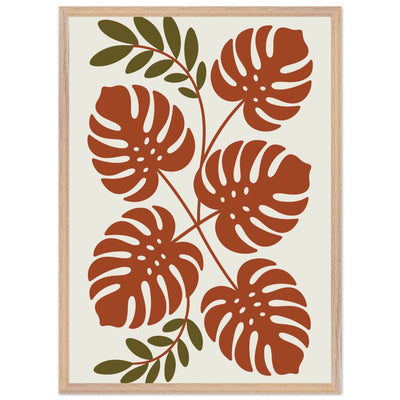 Monstera Leaf Composition in Terracotta Tones - Vibrantwalls
