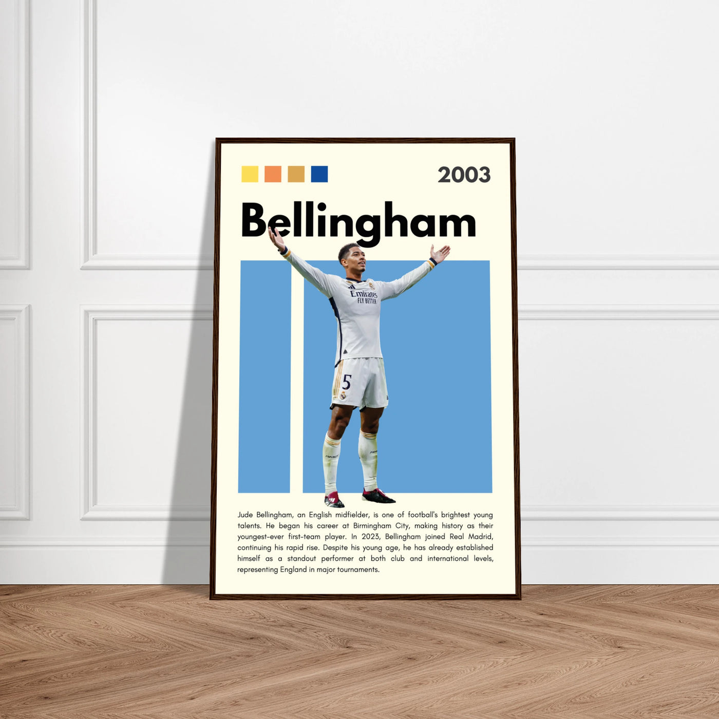Jude Bellingham Real Madrid Football Poster – Modern Pop Art Print in Your Choice of Frame Vibrantwalls