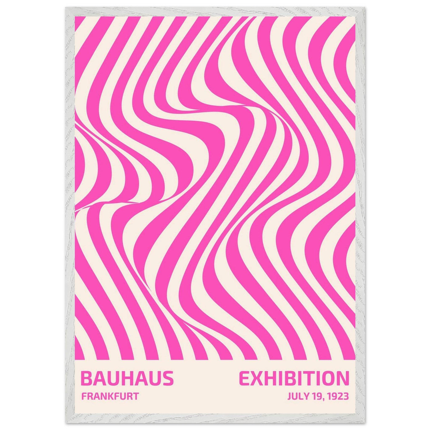 Bauhaus Pink Stripe Abstract Art Print – Modern Minimalist Framed Poster in Multiple Sizes - Vibrantwalls