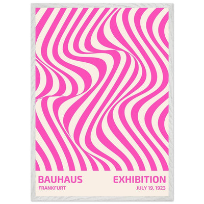 Bauhaus Pink Stripe Abstract Art Print – Modern Minimalist Framed Poster in Multiple Sizes - Vibrantwalls