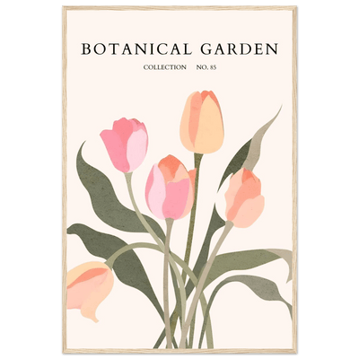 Botanical Garden Framed Posters – Soft Tulip Hues & Abstract Nature Art Prints | Ready-to-Hang in Your Choice of Frame - Vibrantwalls