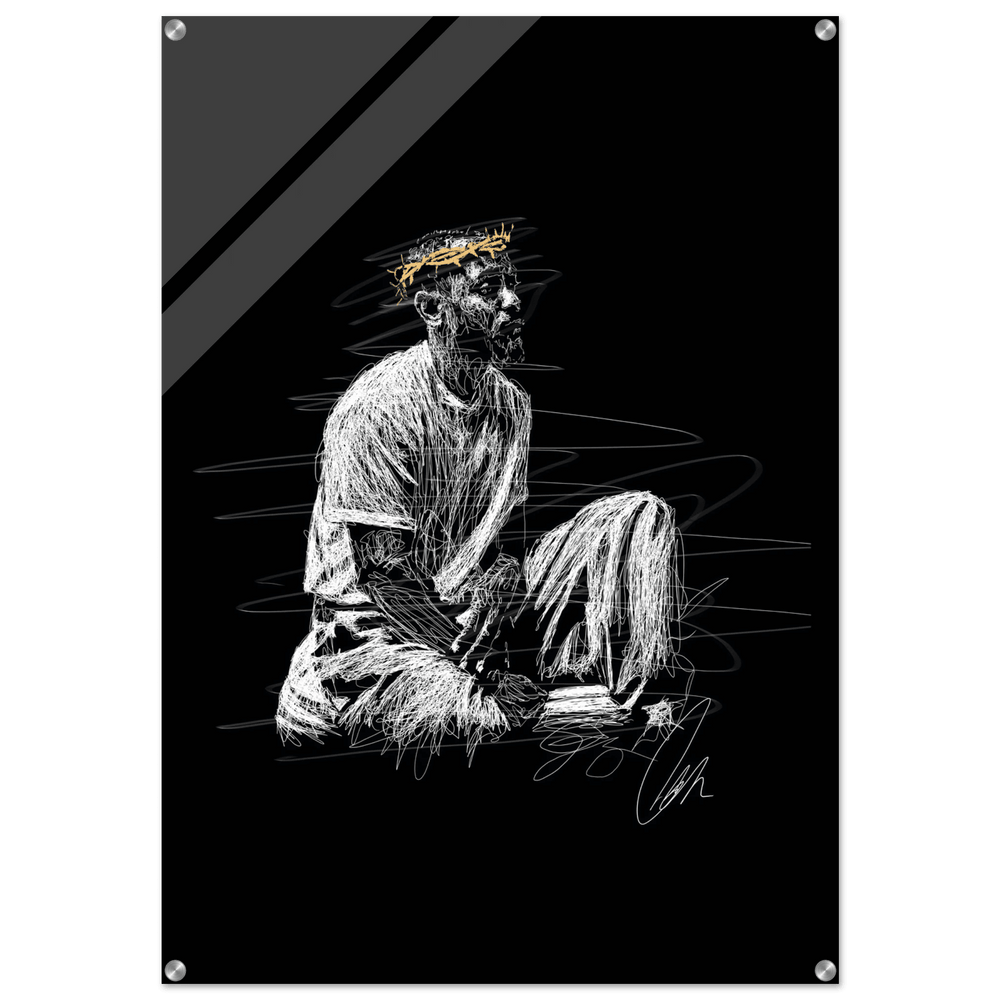 Notorious King Scribble Art Acrylic Print – Vibrant Modern Wall Art in Various Sizes - Vibrantwalls