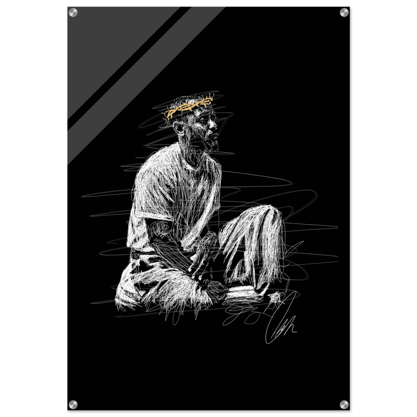 Notorious King Scribble Art Acrylic Print – Vibrant Modern Wall Art in Various Sizes - Vibrantwalls