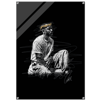 Notorious King Scribble Art Acrylic Print – Vibrant Modern Wall Art in Various Sizes - Vibrantwalls