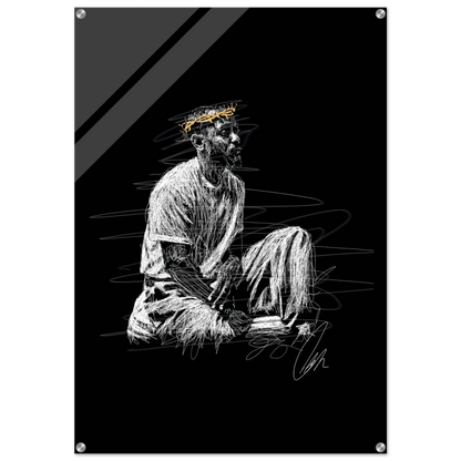 Notorious King Scribble Art Acrylic Print – Vibrant Modern Wall Art in Various Sizes - Vibrantwalls