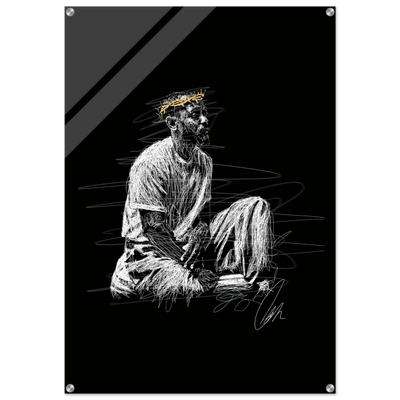 Notorious King Scribble Art Acrylic Print – Vibrant Modern Wall Art in Various Sizes - Vibrantwalls