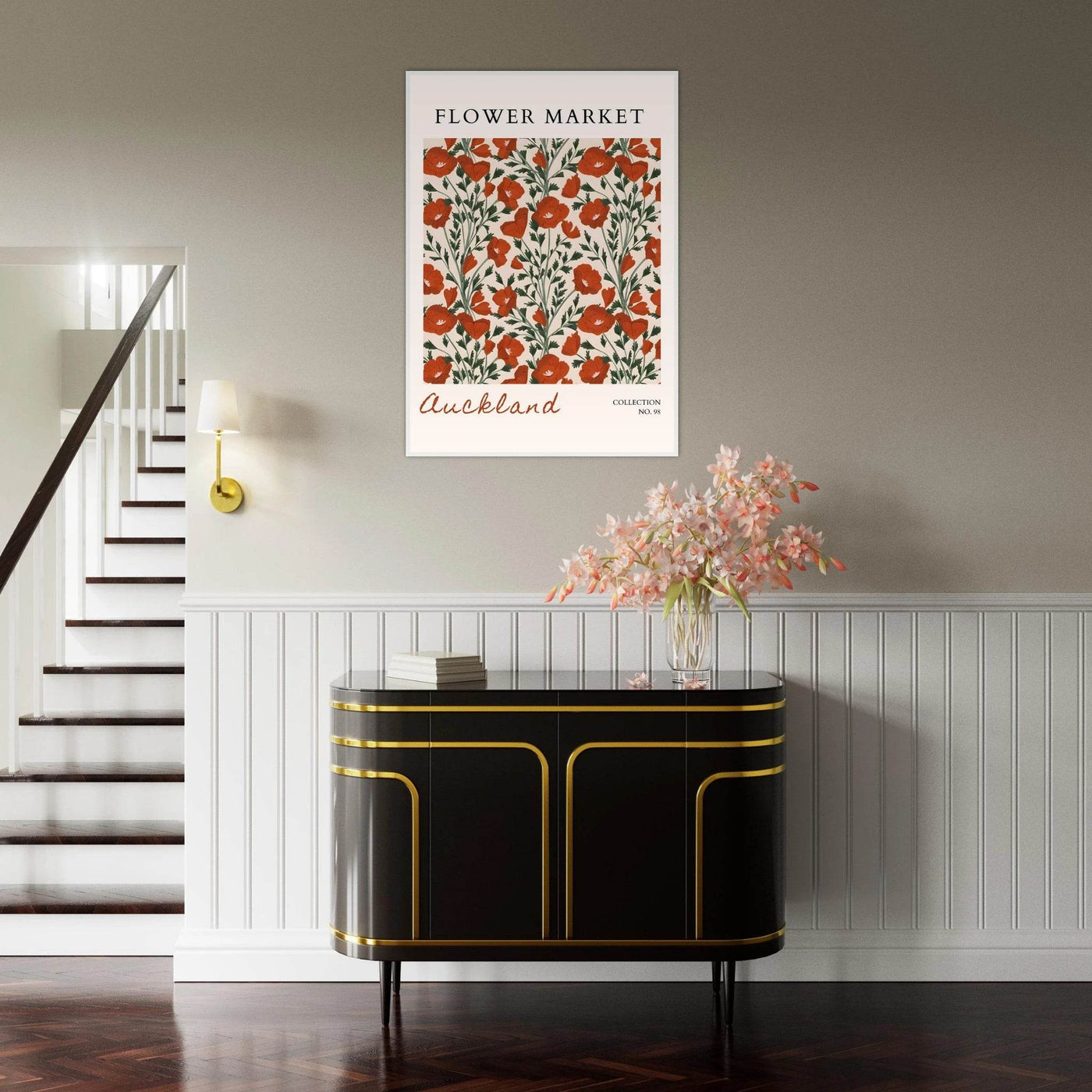 Auckland Flower Market Framed Poster – Vibrant Poppy Art Print | Ready-to-Hang Floral Decor - Vibrantwalls