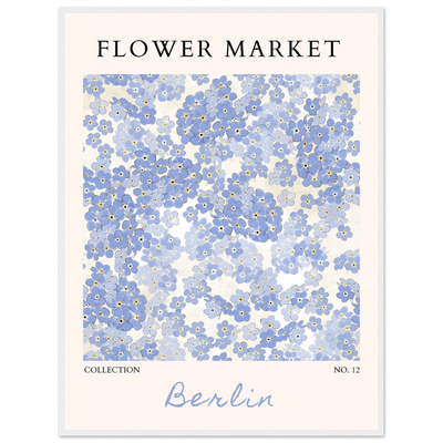 Forget-Me-Not Bloom Framed Poster – Gentle Blue Floral Art Print | Berlin Collection | Ready-to-Hang Wall Art - Vibrantwalls