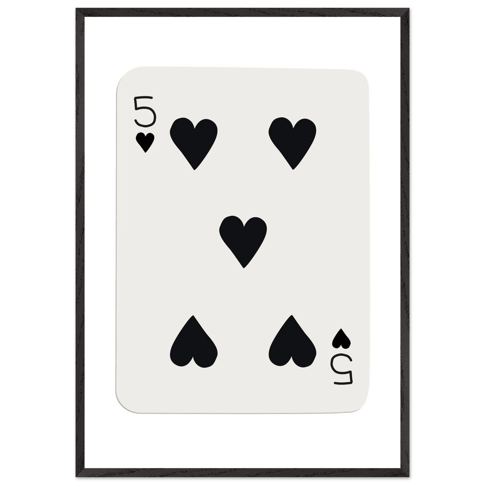 Five of Hearts Custom Playing Cards Framed Poster Wall Art - Vibrantwalls