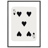 Five of Hearts Custom Playing Cards Framed Poster Wall Art - Vibrantwalls
