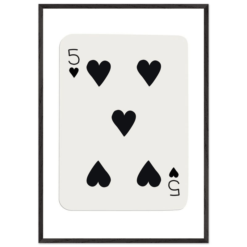 Five of Hearts Custom Playing Cards Framed Poster Wall Art - Vibrantwalls