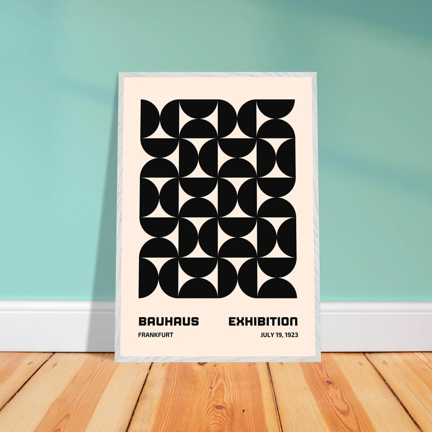 Bauhaus Black Beige Geometric Movement Design Poster Wall Art - Vibrantwalls
