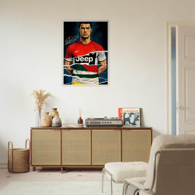 Cristiano Ronaldo Pop Art Mounted Framed Poster – Iconic, Ready to Hang, Eco-Friendly - Vibrantwalls