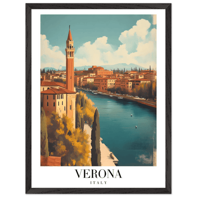 Verona Italy Framed Poster – Vintage Italian Travel Wall Art with Wooden Frame - Vibrantwalls