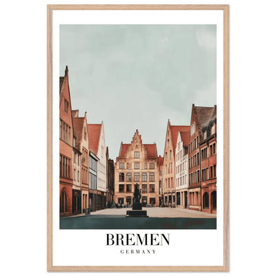 Bremen Germany Framed Poster – Vintage Cityscape Wall Art with Customizable Wooden Frame - Vibrantwalls